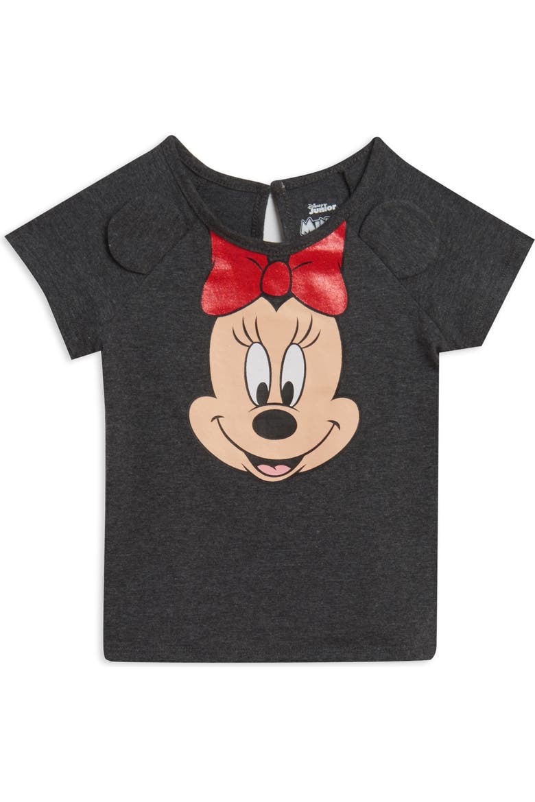 Minnie Mouse Glitter T-Shirt and Tutu Leggings Set, Alternate, color, Minnie Mouse Red Grey