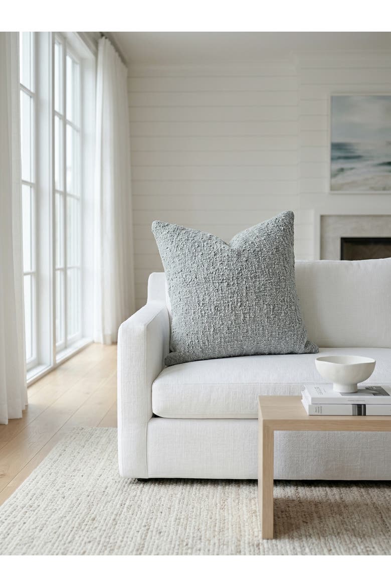 Cozy Cotton Boucle Pillow with Down Alternative Insert, Alternate, color, Cloud Grey