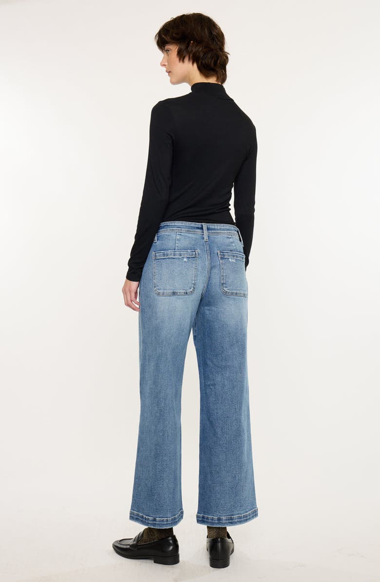 KanCan Amma Essentials Mid Rise Ankle Wide Jeans, Alternate, color, Medium Dark Wash