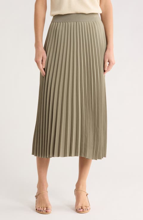 Pleated Midi Skirt