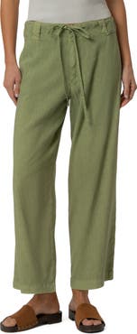 KUT from the Kloth Kate Drawstring Linen Blend Crop Wide Leg Jeans