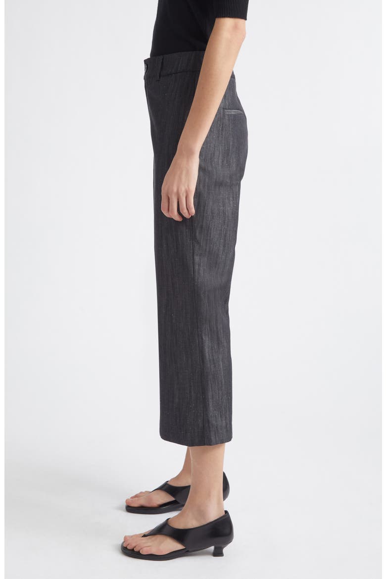 Sibily Organic Cotton & Linen Denim Kick Flare Capri Pants, Alternate, color, 209 - GREY