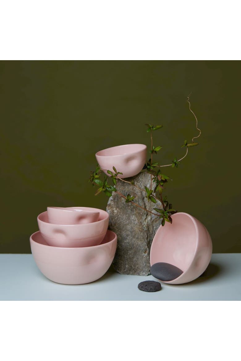 Unique Series Thumb Print Porcelain Bowl, Alternate, color, Dusty Pink - Large