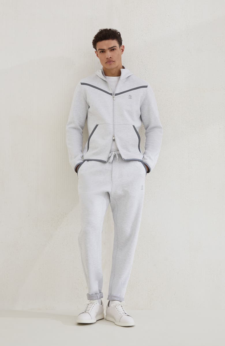 Brunello Cucinelli Double cloth sweatshirt, Alternate, color, Pearl