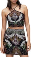 AllSaints Jamilia Gene Embellished Halter Crop Top