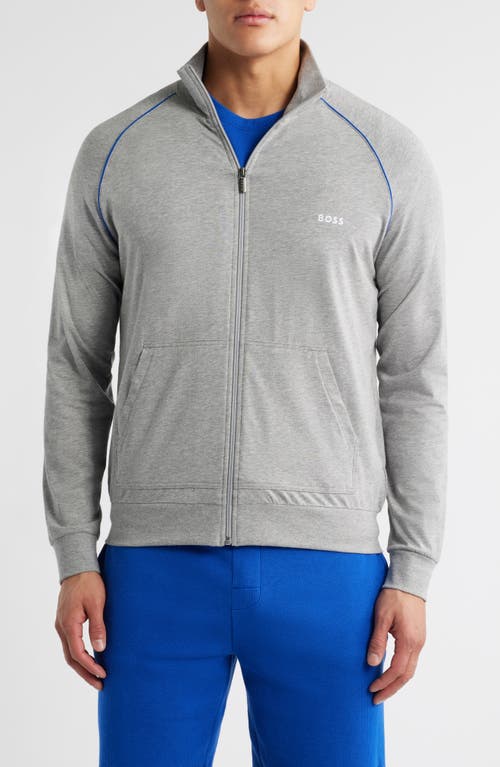 Hugo Boss Boss Mixmatch Z 1 Knit Jacket In Medium Grey