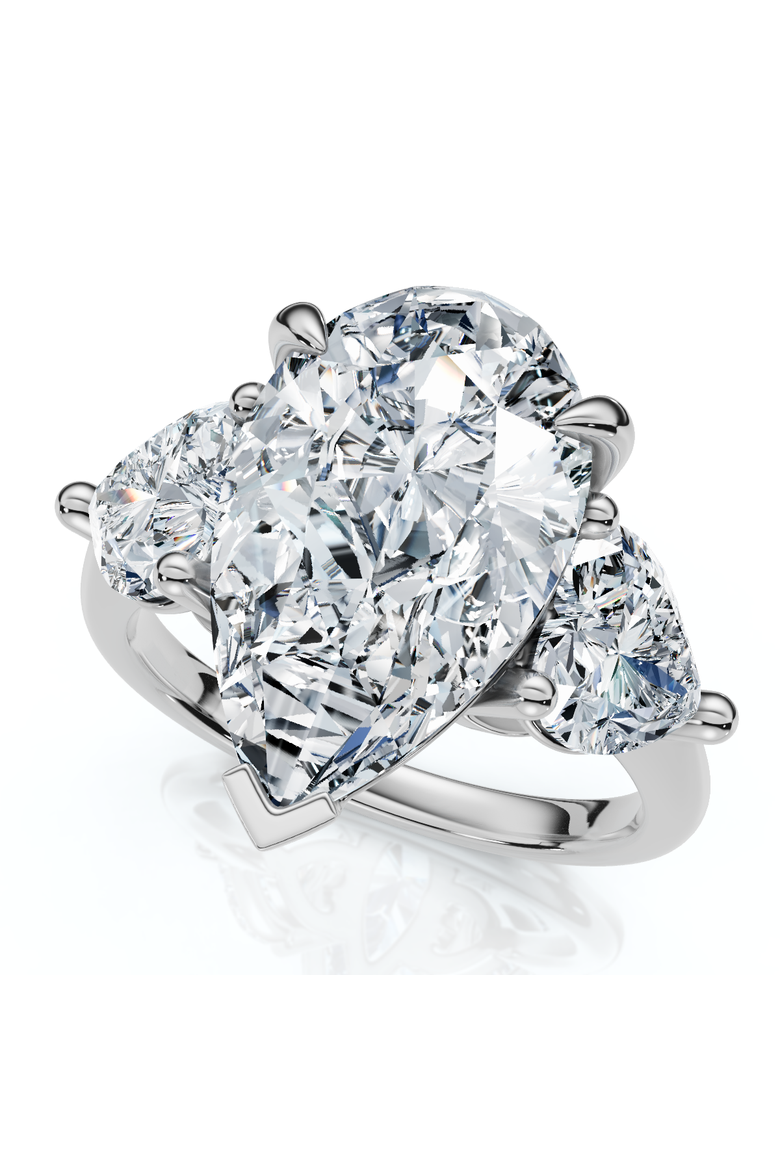 5 1/2Ct Pear & Heart Certified Diamond Engagement Ring Lab Grown, Alternate, color, 14k White Gold