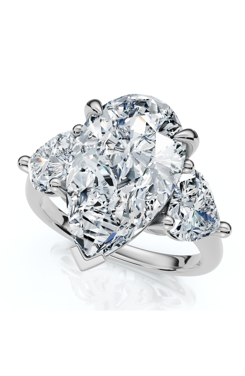 Bliss Diamond 5 1/2Ct Pear & Heart Certified Diamond Engagement Ring Lab Grown, Alternate, color, 14K White Gold