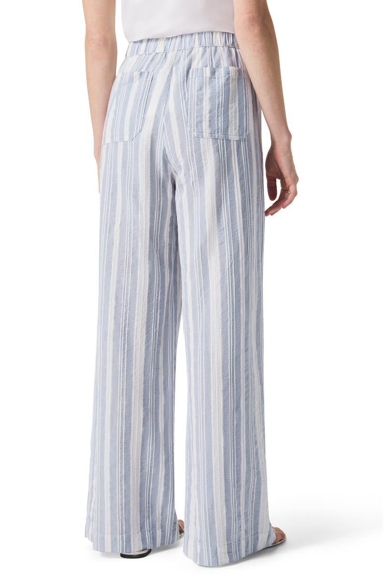 Raegan Stripe Wide Leg Pants, Alternate, color, WHITE/ SEAPORT