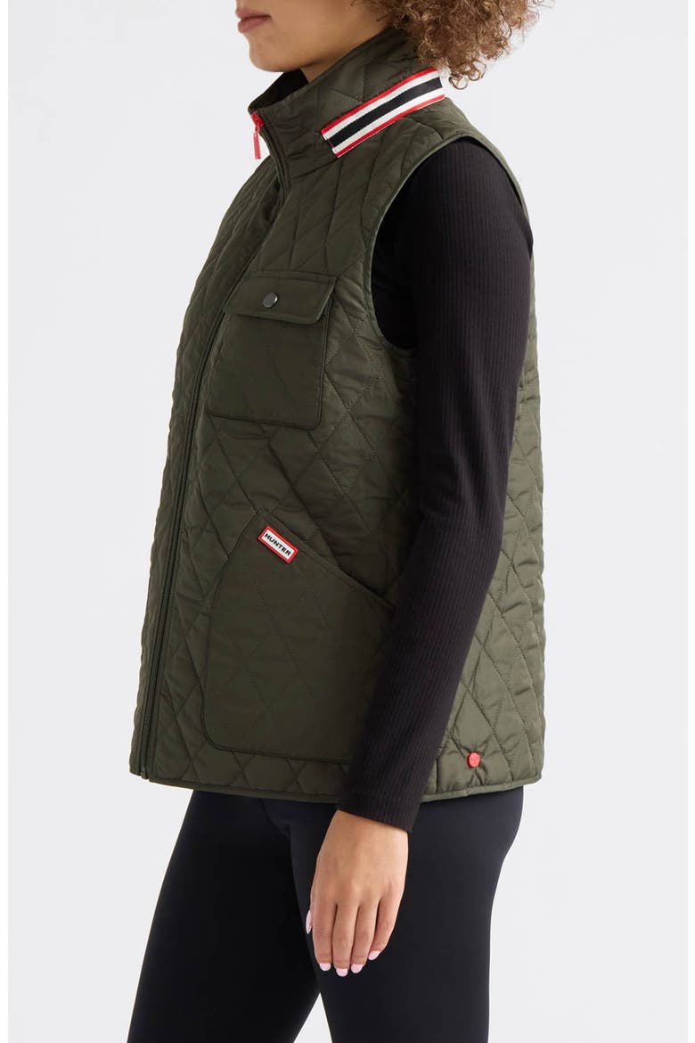 Becky Quilted Vest, Alternate, color, HUNTER GREEN