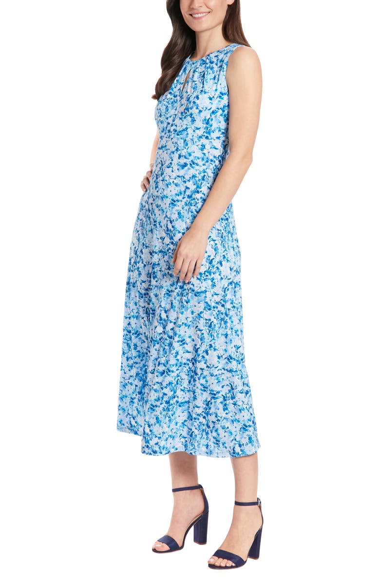 London Times Floral Keyhole Sleeveless Jersey Maxi Dress, Alternate, color, 