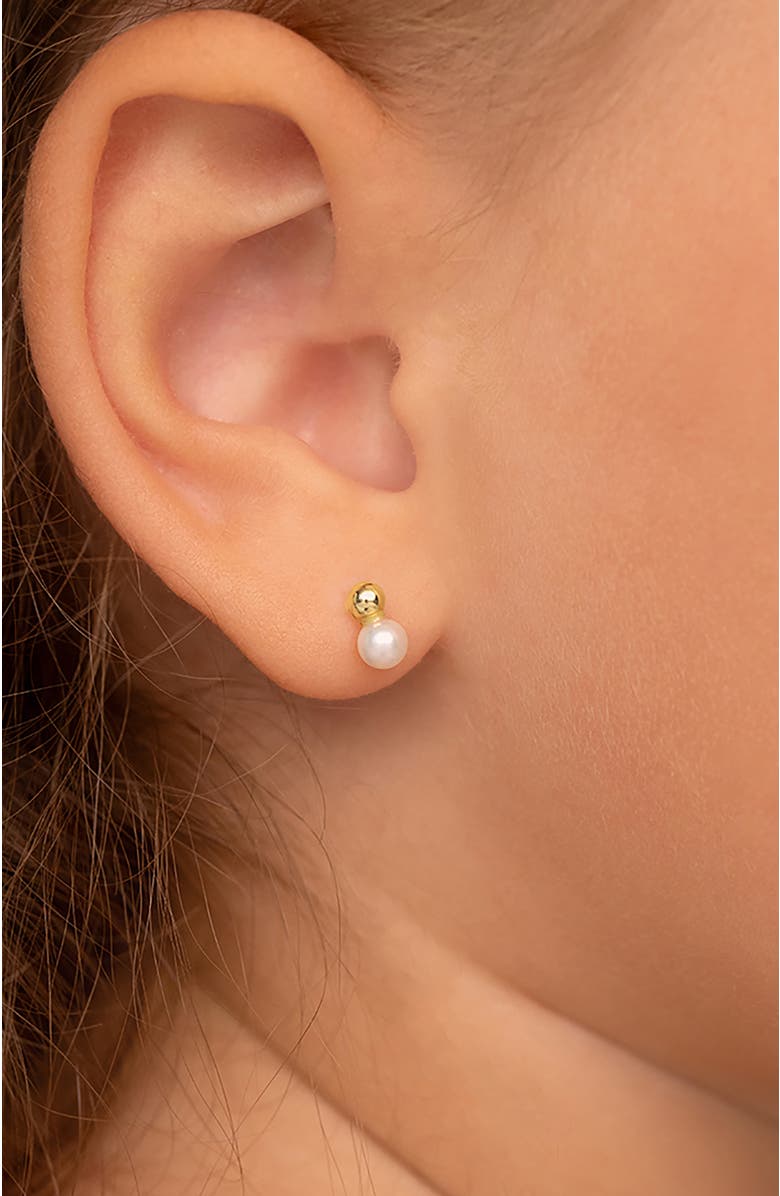 In Season Jewelry 14k Simulated Pearl Drop Earrings, Alternate, color, White