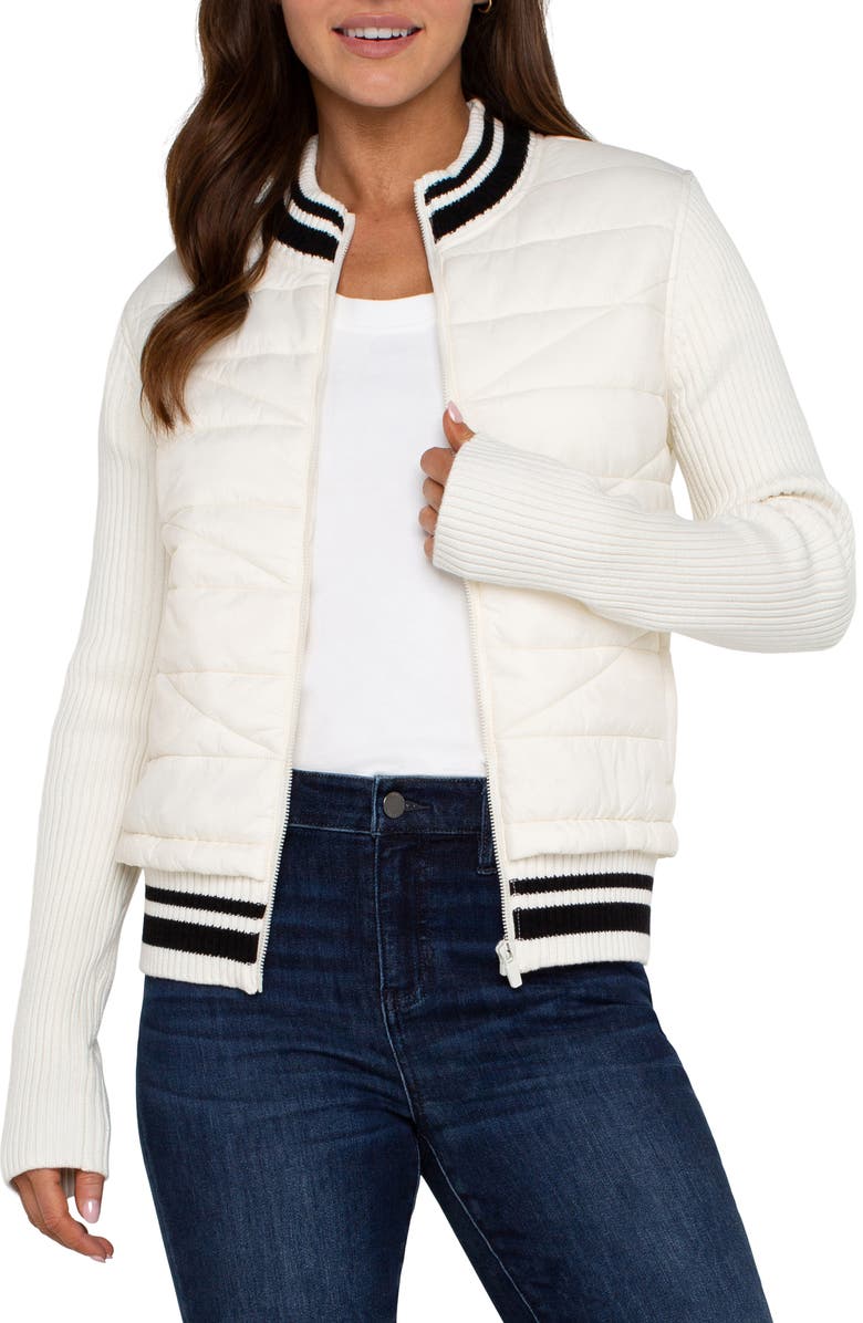 Liverpool Los Angeles Quilted Front Jacket, Main, color, Porcelain
