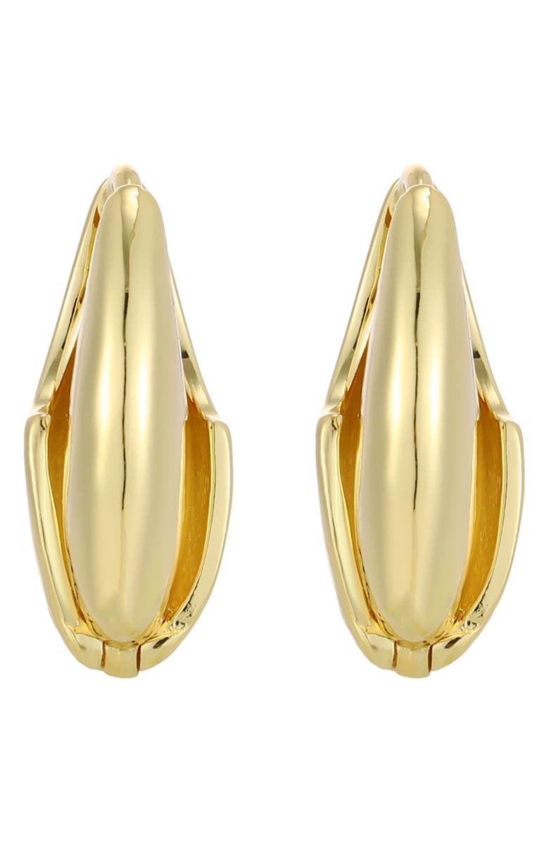 Adornia Louvre 14k Gold Plated Hoop Earrings, Alternate, color, Gold