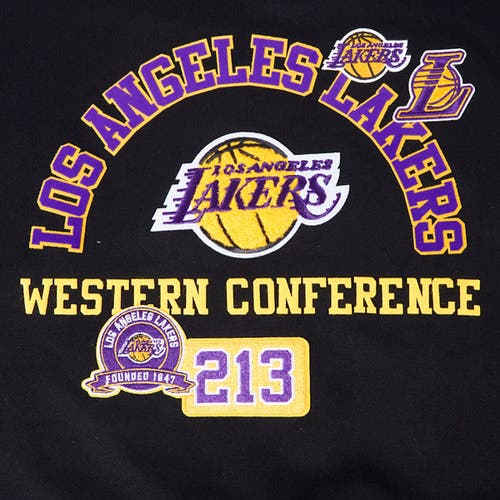 Pro Standard Black Los Angeles Lakers Area Code Cropped Pullover Sweatshirt