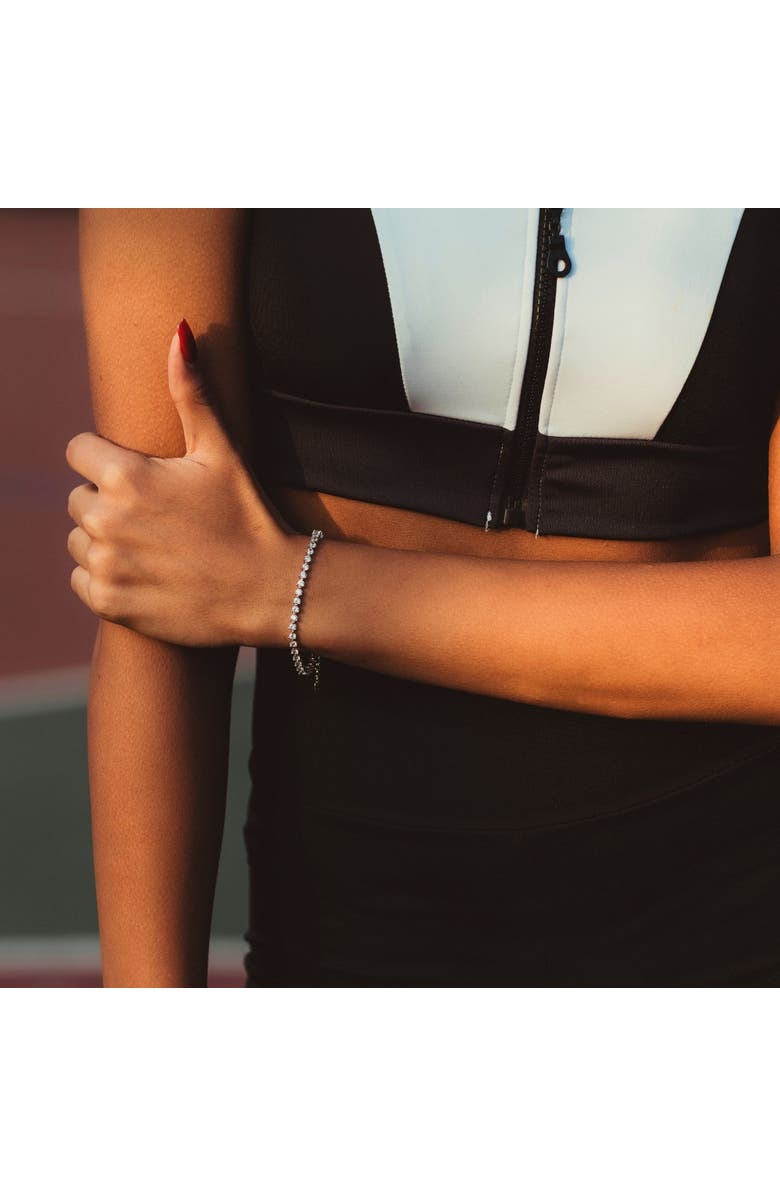 Spero London Round Prong Sterling Silver Tennis Bracelet, Alternate, color, Silver