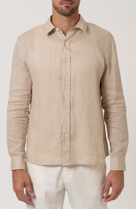 Long Sleeve Linen Button-Up Shirt