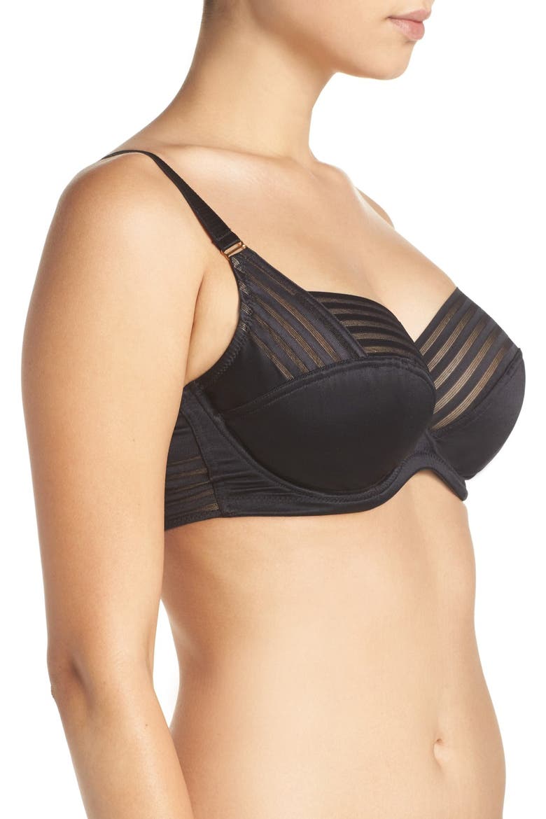 Etta Underwire Balconette Bra, Alternate, color, BLACK