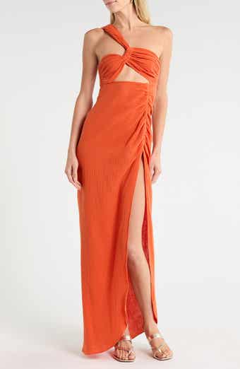 Harlow One-Shoulder Cutout Gauze Maxi Dress