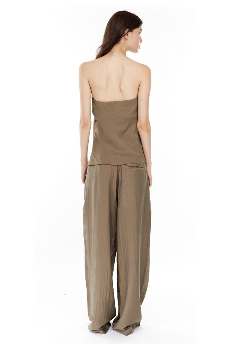 Hedi Mid Waist Tailored Linen Pants, Alternate, color, Olive-green