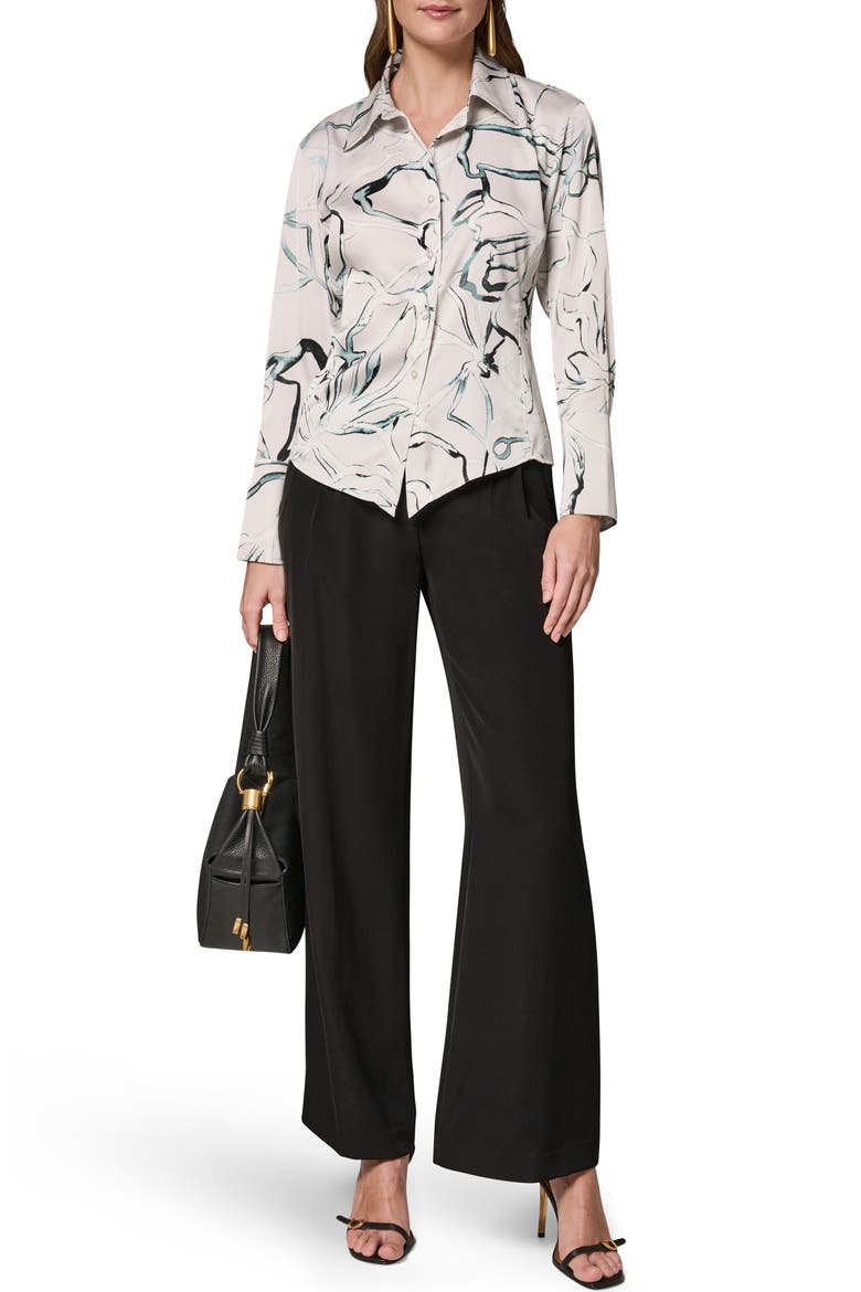 Print Asymmetric Shirt, Alternate, color, AQUA MINT MULTI