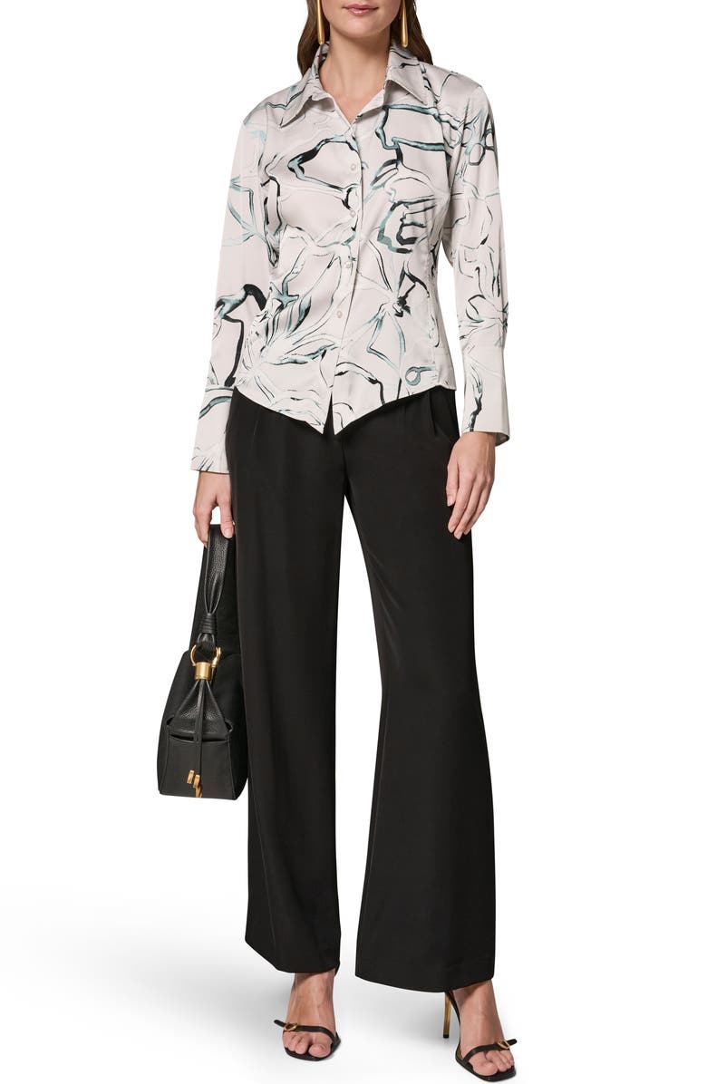 Donna Karan New York Print Asymmetric Shirt, Alternate, color, 