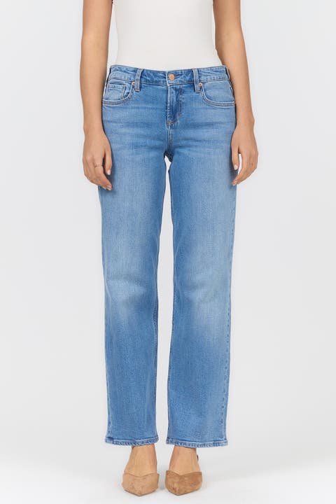 Taylor Mid Rise Straight Leg Jeans