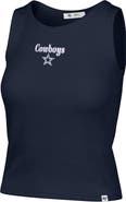 '47 Women's '47 Navy Dallas Cowboys Cropped Straight Cut Ribbed Baby Tank Top
