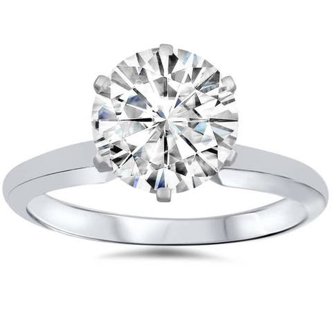 VVS 3ct Solitaire Moissanite Engagement Ring Round Brilliant 14k Gold