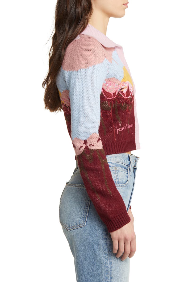 House of Sunny Garden of Eden Tripper Intarsia Cardigan, Alternate, color, 