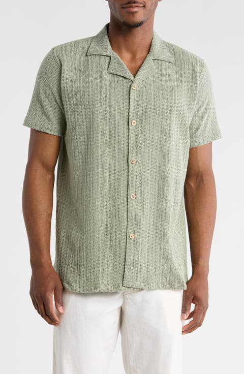 Modern Fit Textured Camp Shirt