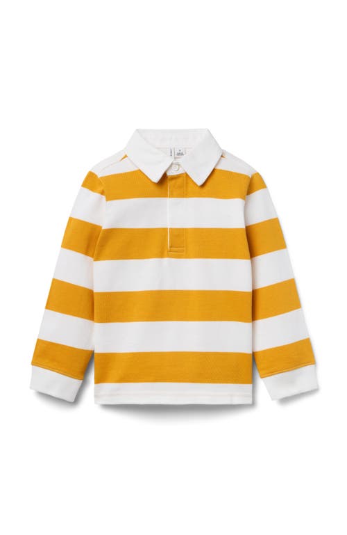 Janie And Jack Striped Rugby Shirt In Yellow