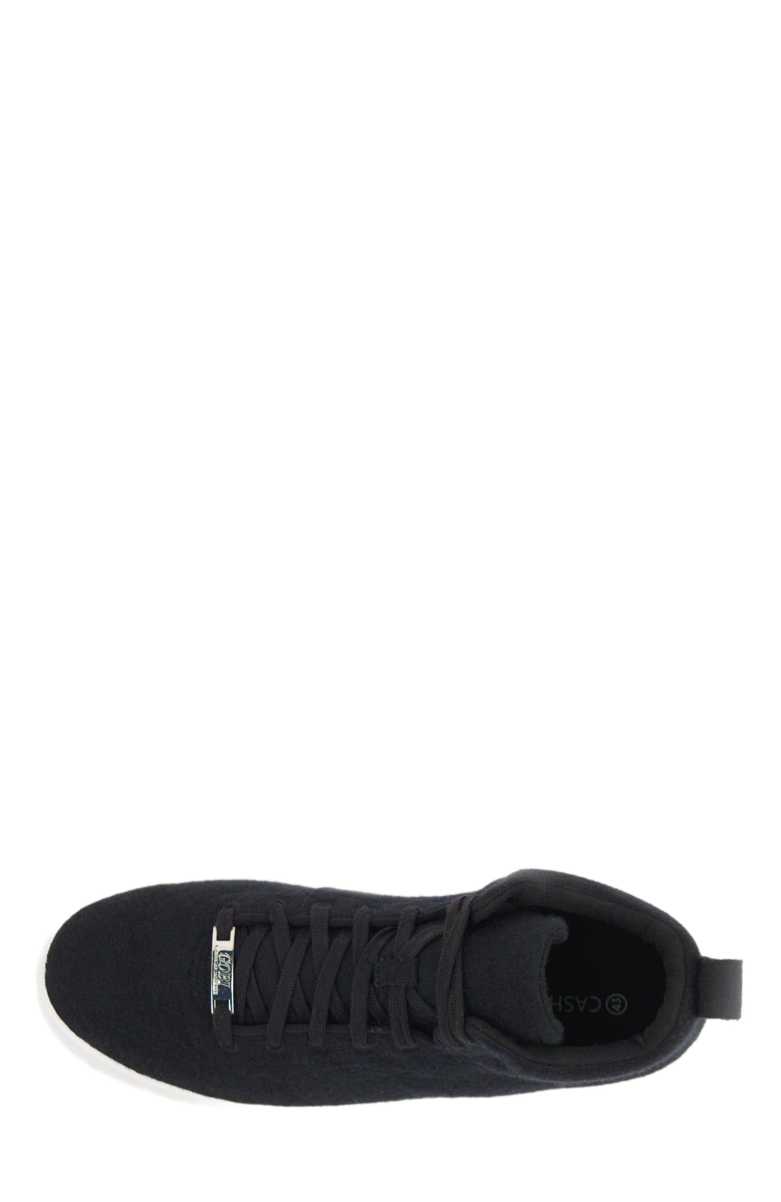 GOBI Mongolian Cashmere Cashmere High-Top Sneakers, Alternate, color, Black