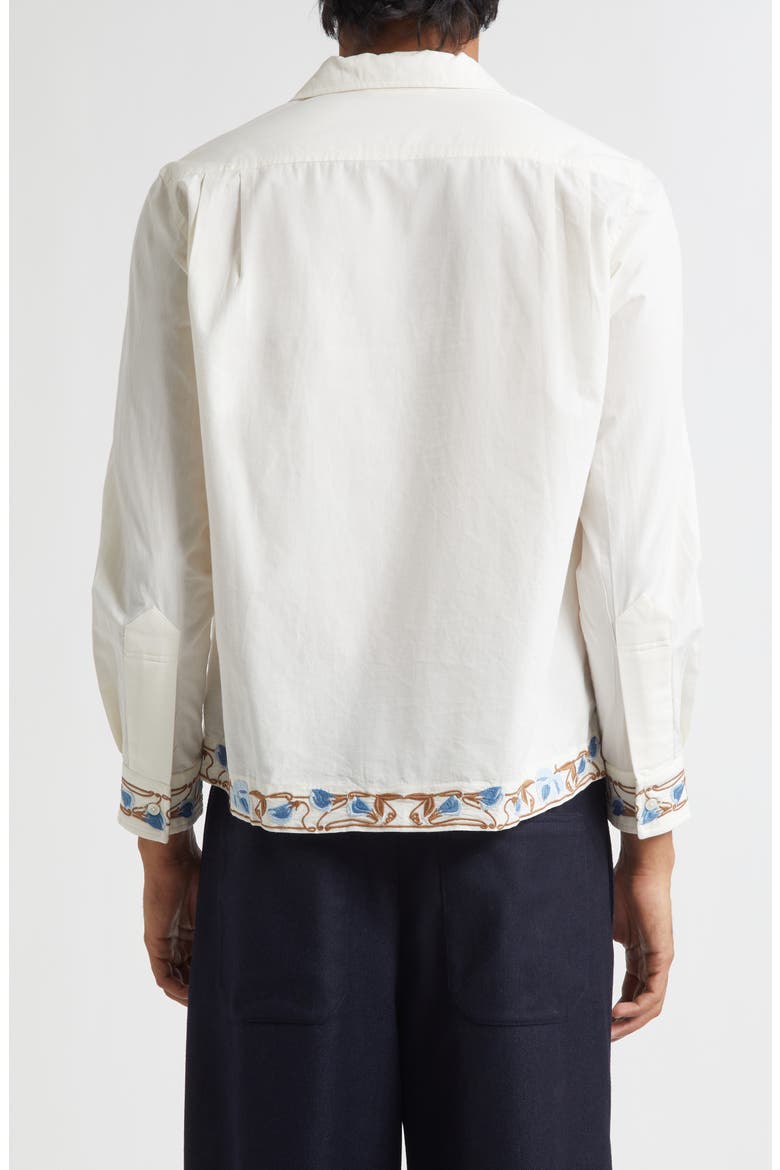 Nouveau Vine Long Sleeve Button-Up Shirt, Alternate, color, CREAM