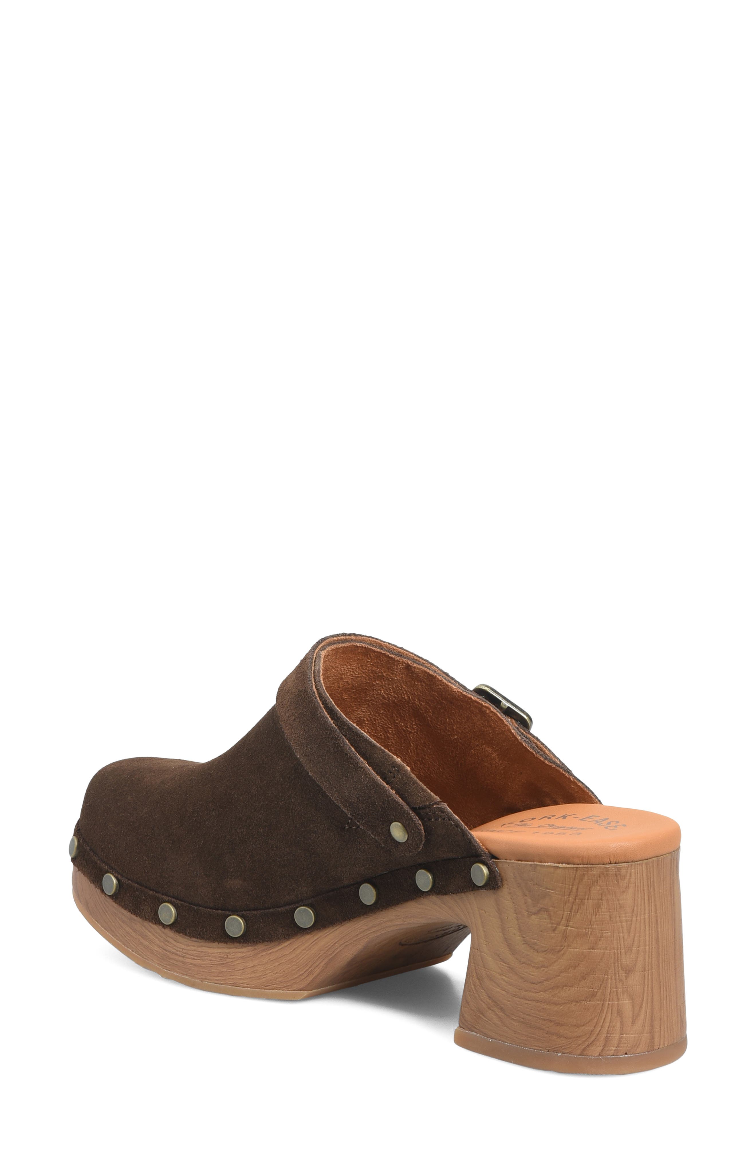 Tess Studded Clog, Alternate, color, DARK BROWN SUEDE