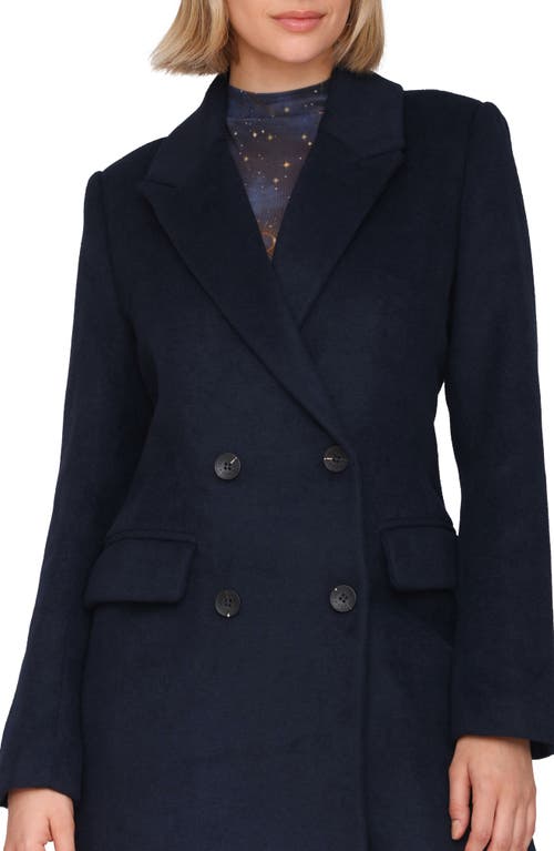 Avec Les Filles Relaxed Double Breasted Coat In Burgundy