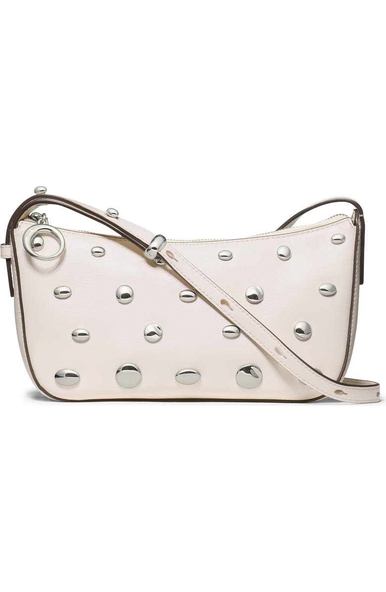 Kate Spade New York halo studded fine grain leather crossbody, Main, color, Cream