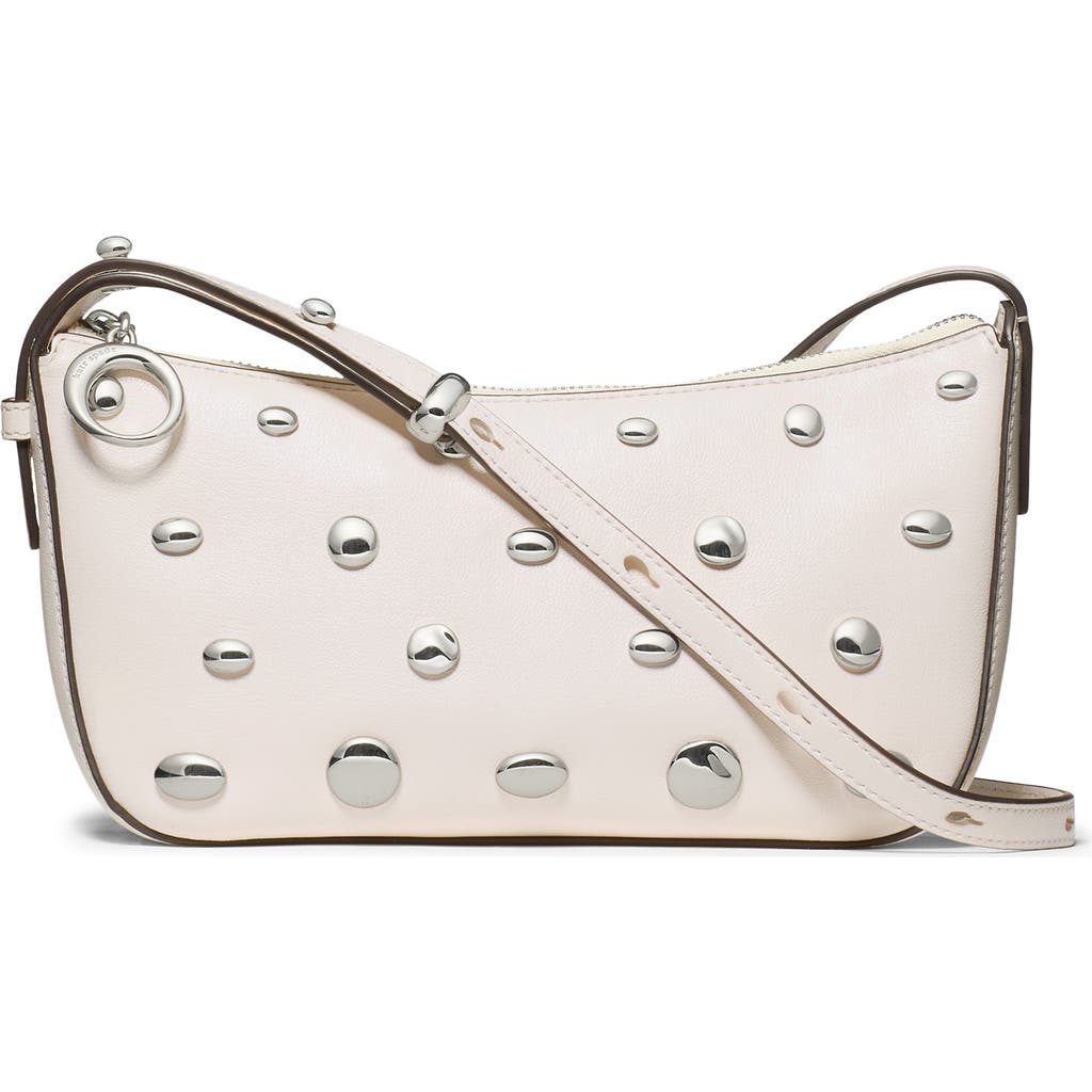 Kate Spade New York Halo Studded Fine Grain Leather Crossbody In White