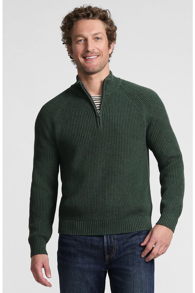 Drifter Quarter Zip Sweater, Main, color, Hunter Green Heather
