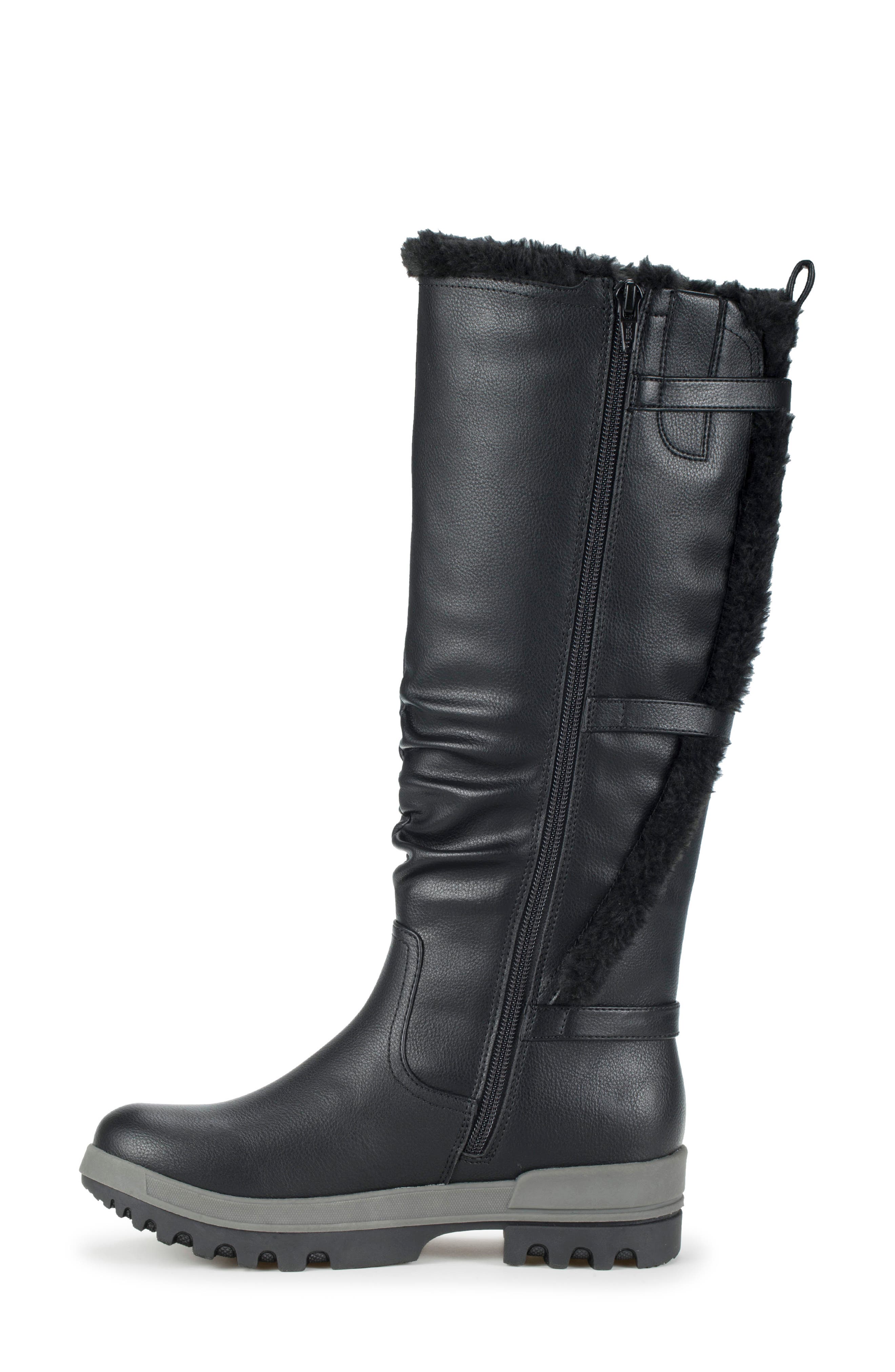 Navia Faux Fur Lined Tall Boot, Alternate, color, BLACK