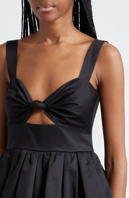 Cara Cara Claribelle Cutout Cotton-blend Poplin Mini Dress In Black