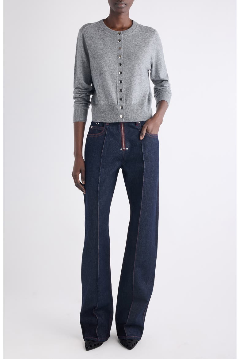Idesia Merino Wool & Cashmere Cardigan, Alternate, color, LIGHT GREY