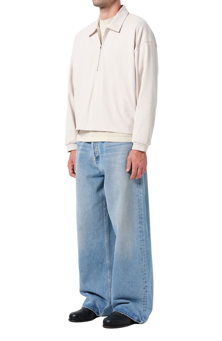 AGOLDE Darius Half Zip Polo, Alternate, color, Sand Light Beige