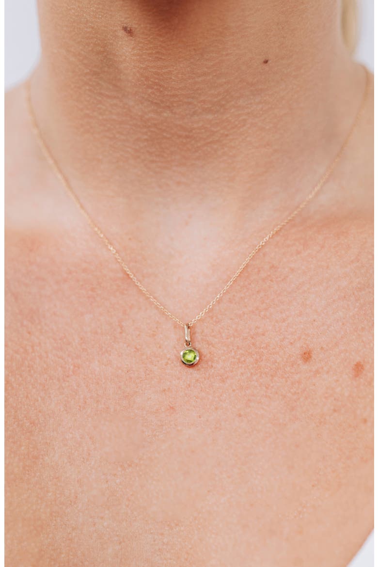 Bonheur Classic Peridot Bezel Charm, Alternate, color, 14K YELLOW GOLD/ PERIDOT