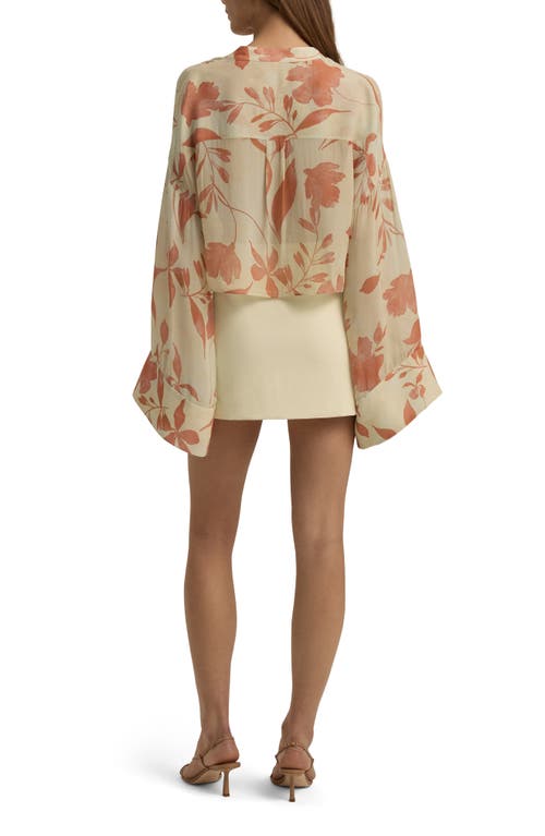 Favorite Daughter The Belle Of The Ball Sheer Button-up Shirt In Moonbeam Floral