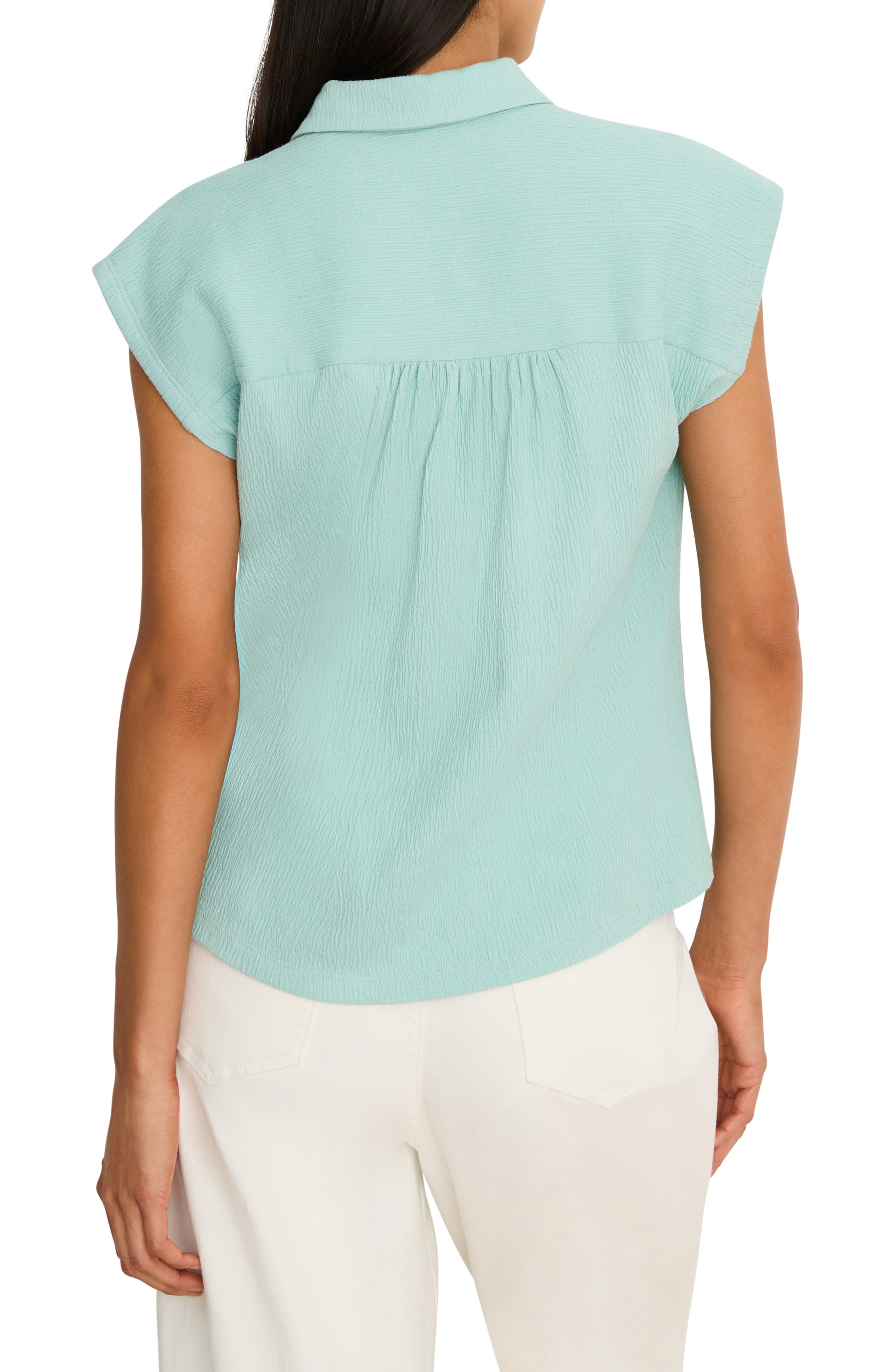 Coastal Crinkle Cotton Blend Top - image 4