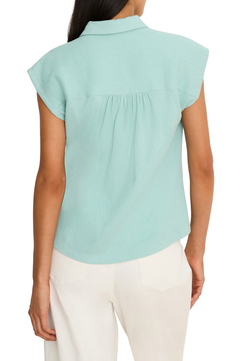 Coastal Crinkle Cotton Blend Top, Alternate, color, AQUIFER