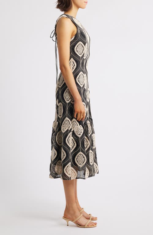 Adelyn Rae Austrid Embroidered Sleeveless Dress In Black