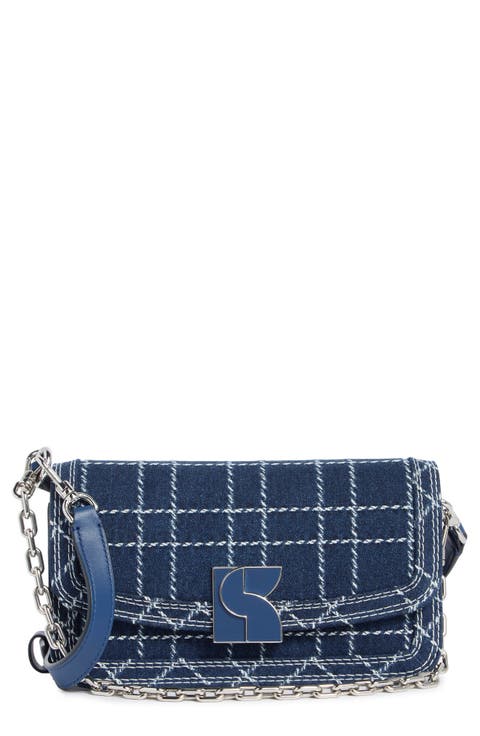 dakota denim check small crossbody bag