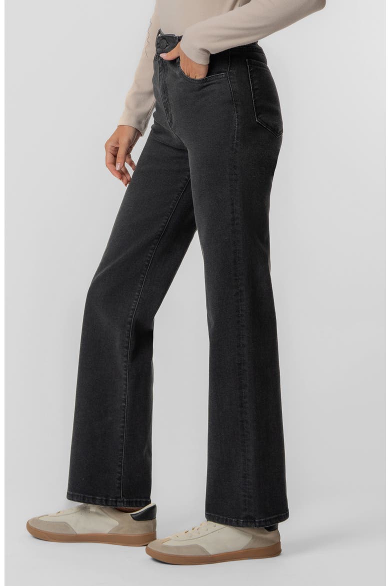 Avery High Waist Fab Ab Easy Straight Jeans, Alternate, color, BLACK